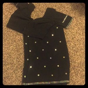 Trendy black georgette Saree with sequined work